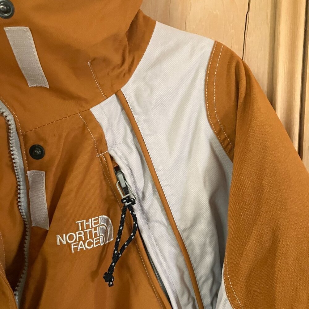 The North Face Womens Heavy Nylon No Hood Zip Parka Jacket Large Orange AN NWT - Picture 5 of 12